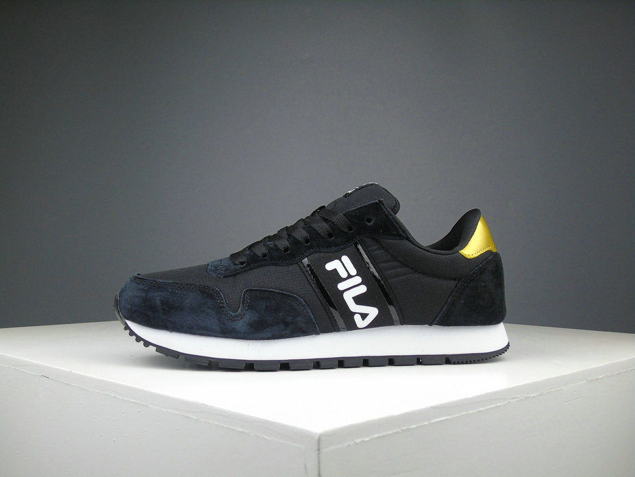 FILA Retro Shoes Imitation Fur Men Black Gold